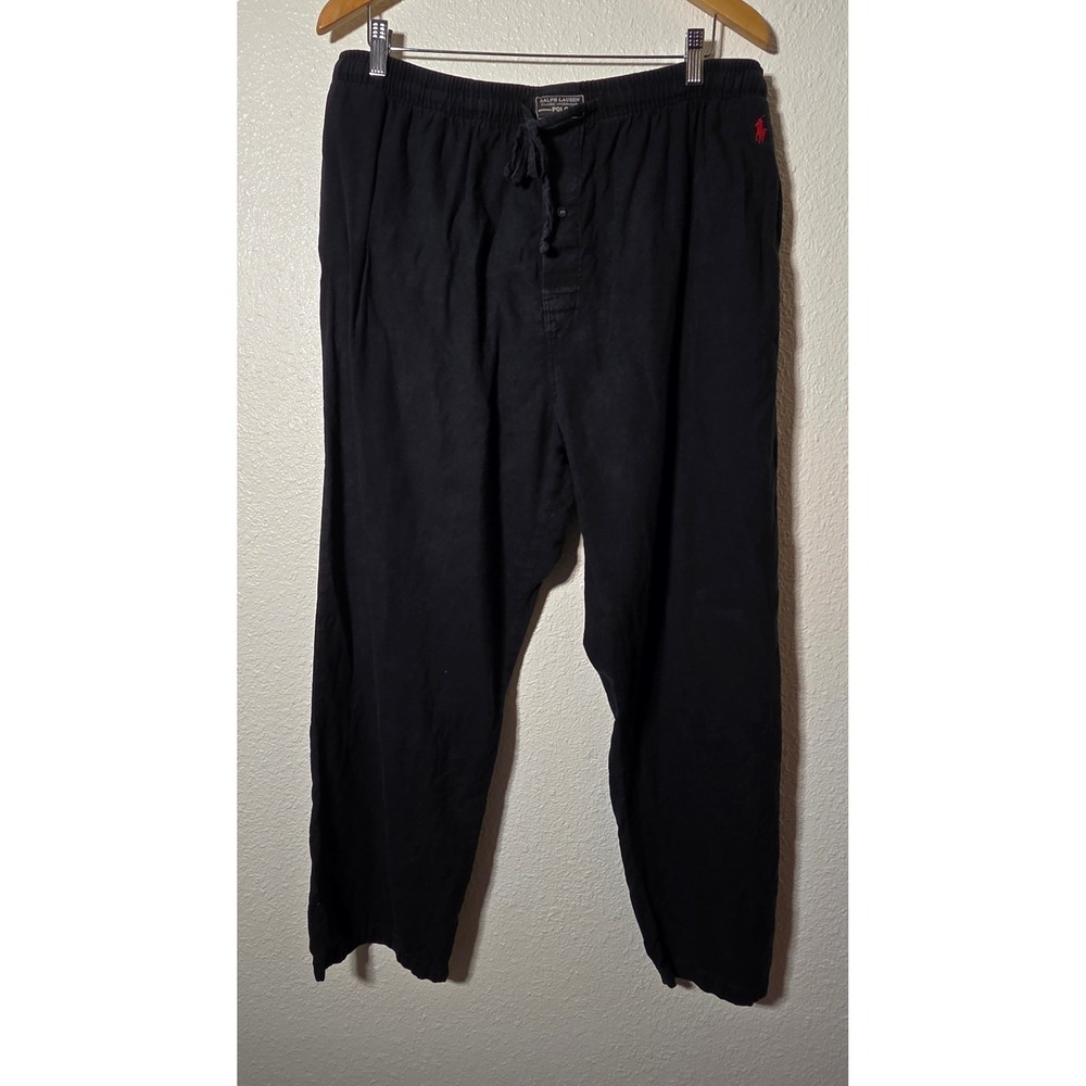 Polo Ralph Lauren Mens XL Black Cotton Lounge Pajama Pants Loungewear Sleepwear